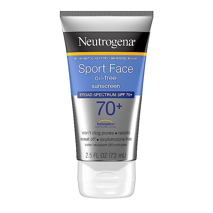 Neutrogena Sport Face Sunscreen SPF 70+, Oil-Free Facial Sunscreen Lotion with Broad Spectrum UVA... | Amazon (US)