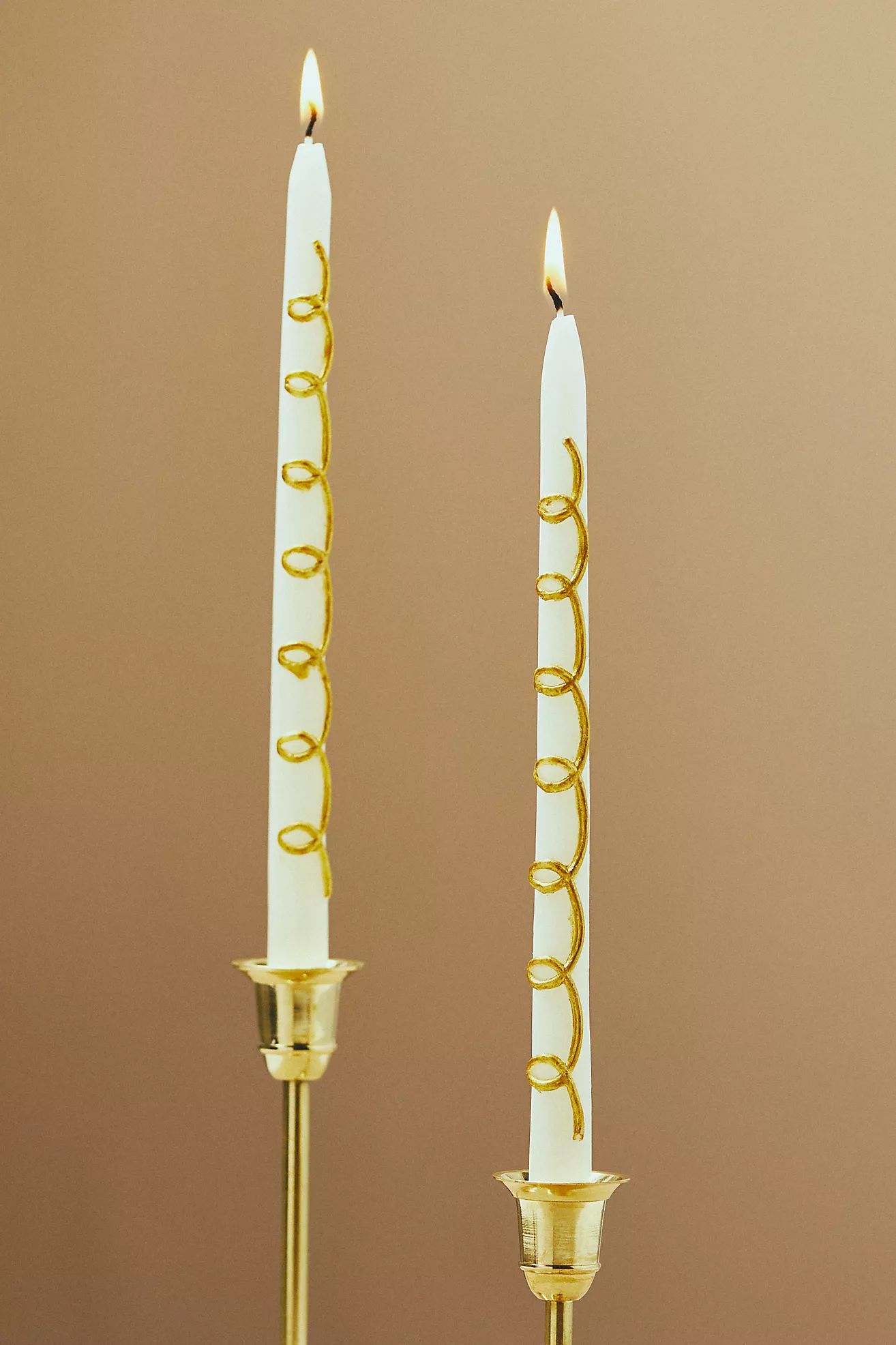 Meri Meri Gold Swirl Taper Candles, Set of 2 | Anthropologie (US)