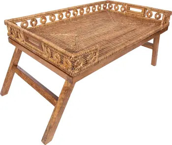 Artifacts Rattan Inna Design Breakfast Tray with Wooden Legs | Nordstrom