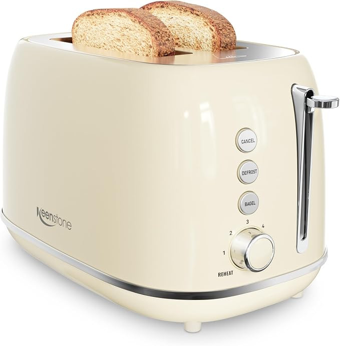 Toasters 2 Slice Retro Stainless Steel Toasters with Bagel, Cancel, Defrost Function and 6 Bread ... | Amazon (US)