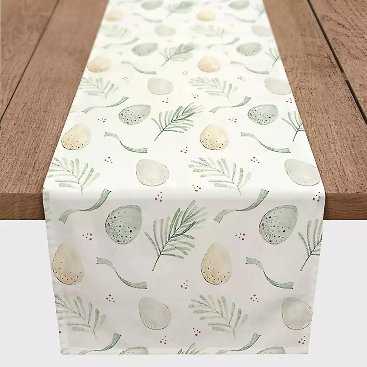 New! Neutral Eggs and Ribbon Table Runner, 72 in. | Kirkland's Home