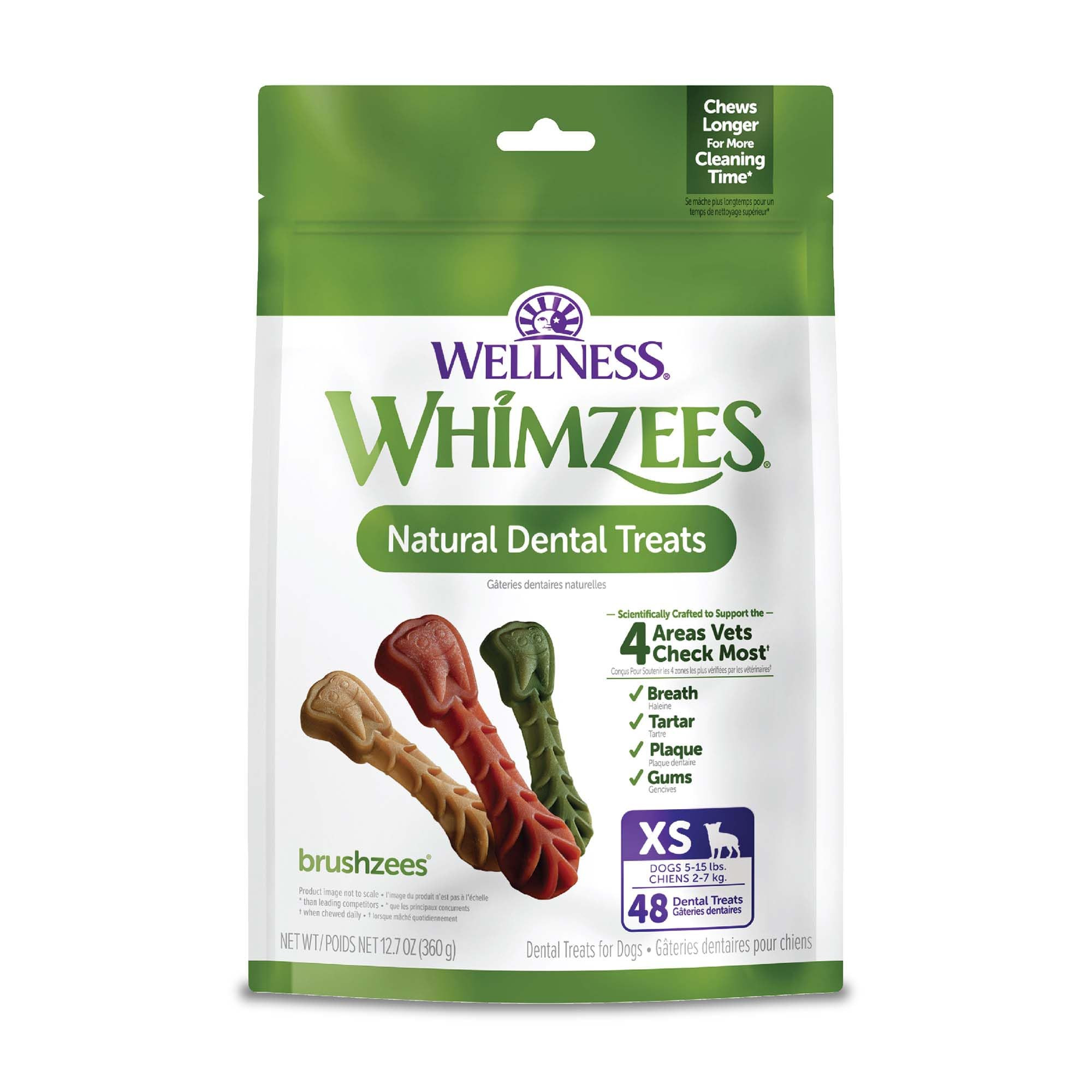 WHIMZEES by Wellness Brushing Dental Chews For Dogs, Grain-Free, Long Lasting Treats, Freshens Br... | Amazon (US)