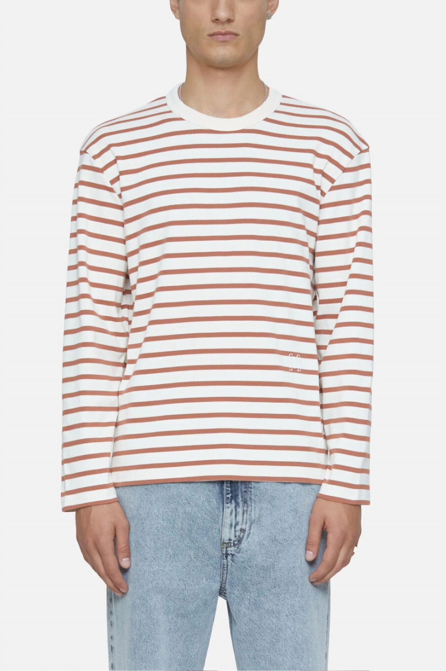 Striped Long Sleeve Shirt In Ecru | Shop Simon