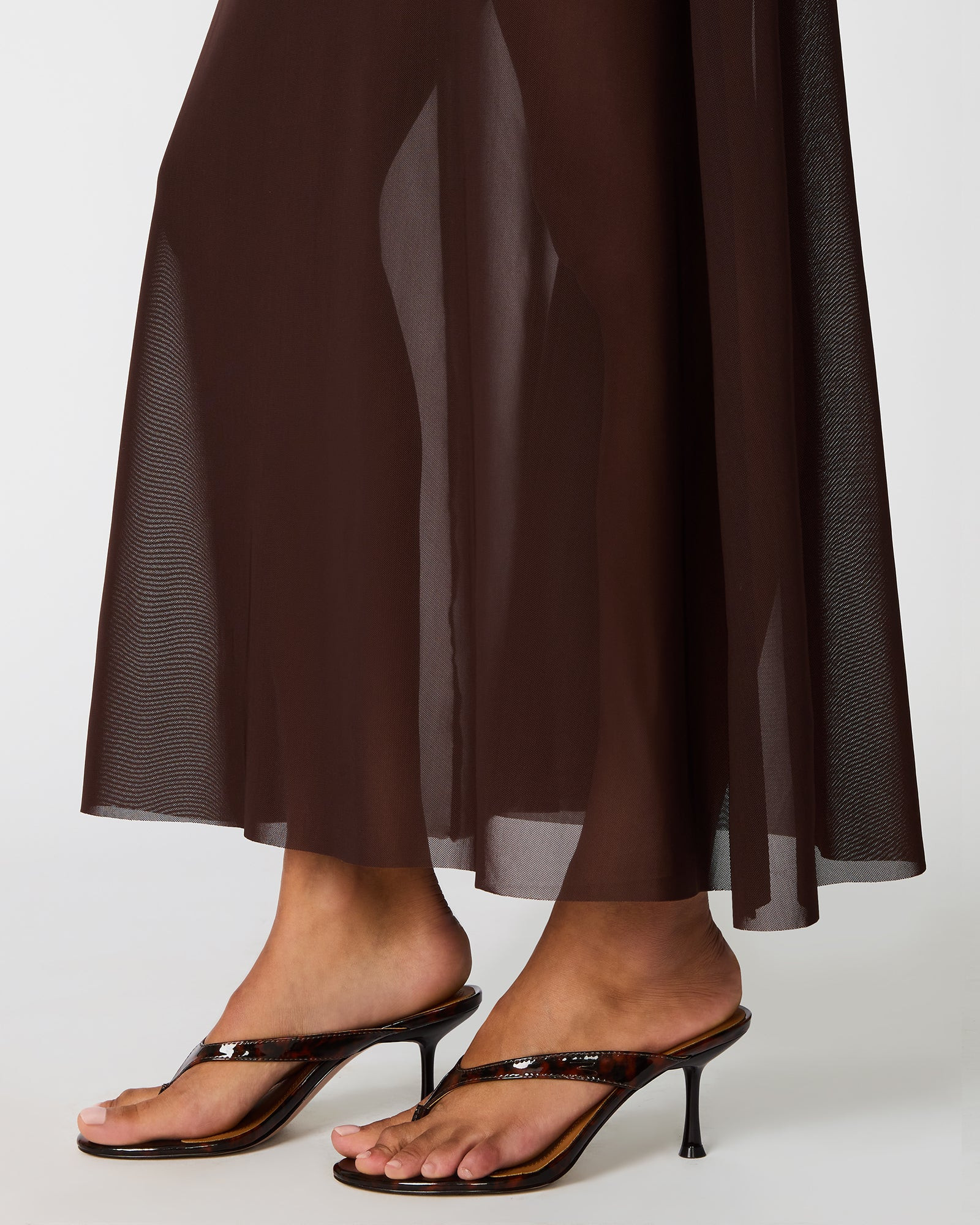 SHARLENE Chicory Coffee Mesh Sleeveless Women's Maxi Dress | Steve Madden (US)