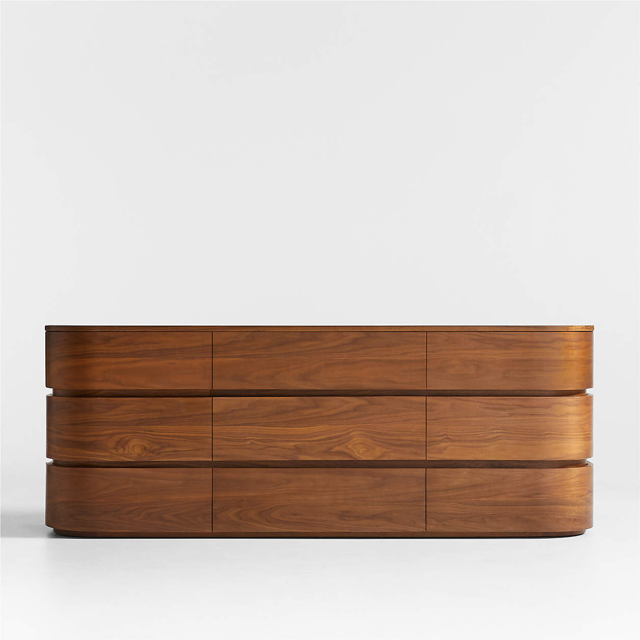 Milano 74" Natural Walnut Wood 9-Drawer Dresser + Reviews | Crate & Barrel | Crate & Barrel