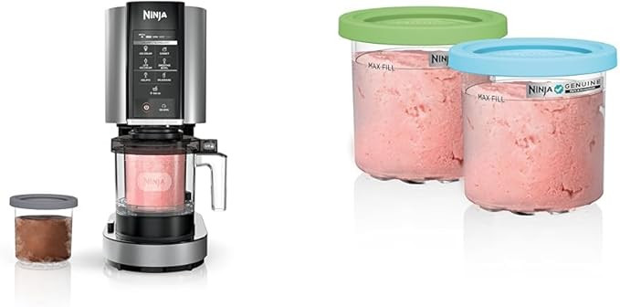 Ninja NC301 CREAMi Ice Cream Maker + 2 Pint Containers and Lids Bundle | Amazon (US)