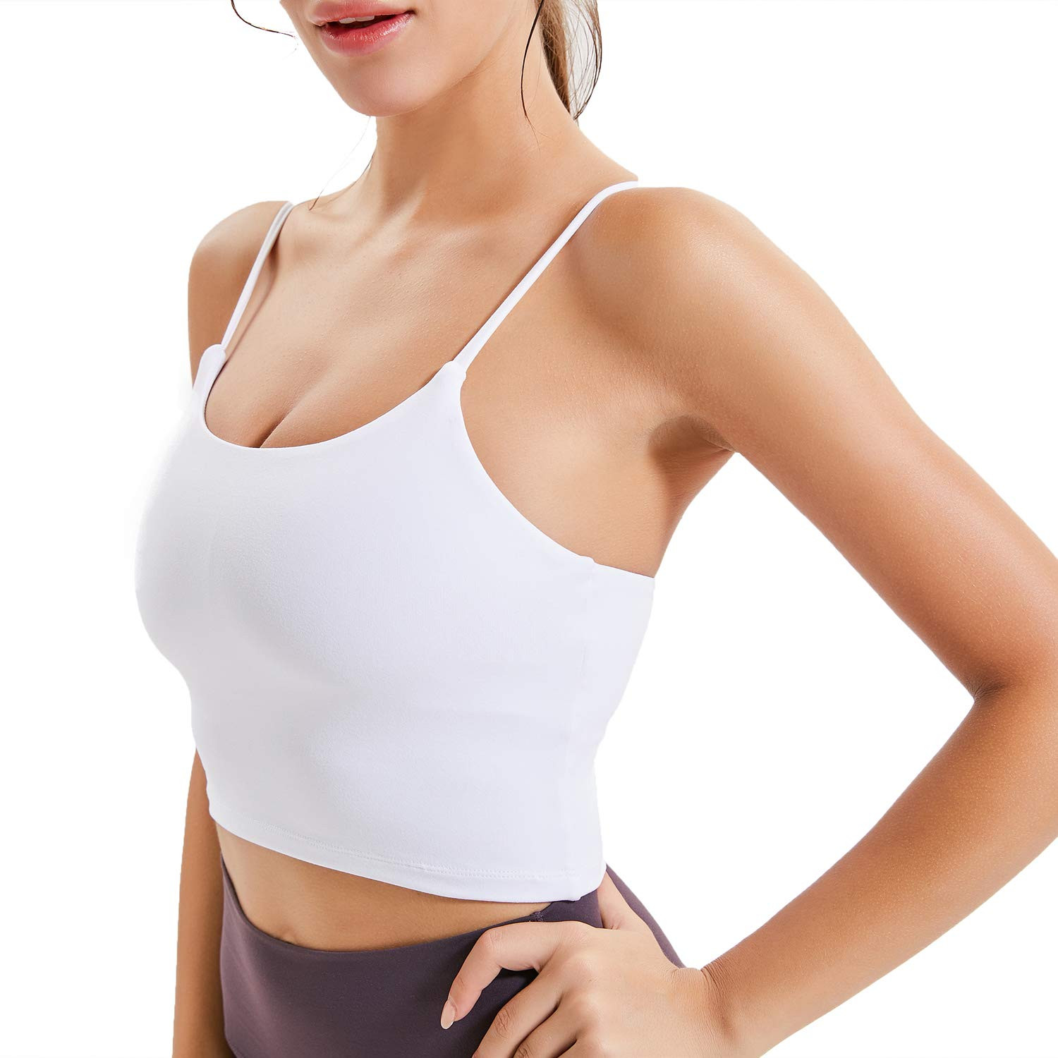 Women Padded Sports Bra Fitness Workout Running Shirts Yoga Tank Top | Amazon (US)