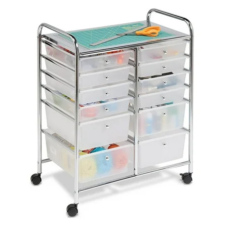 Honey Can Do Rolling Storage Cart and Organizer with 12 Plastic Drawers - Walmart.com | Walmart (US)