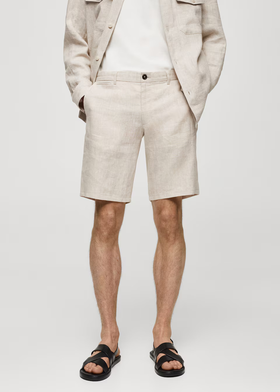 Slim fit 100% linen bermuda shorts -  Men | Mango Man USA | MANGO (US)