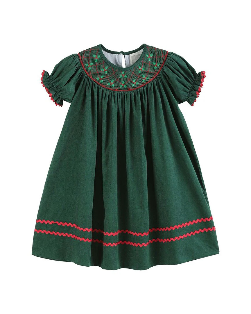 Lil Cactus Christmas Mistletoe Smocked Bishop Dress | Shop Simon