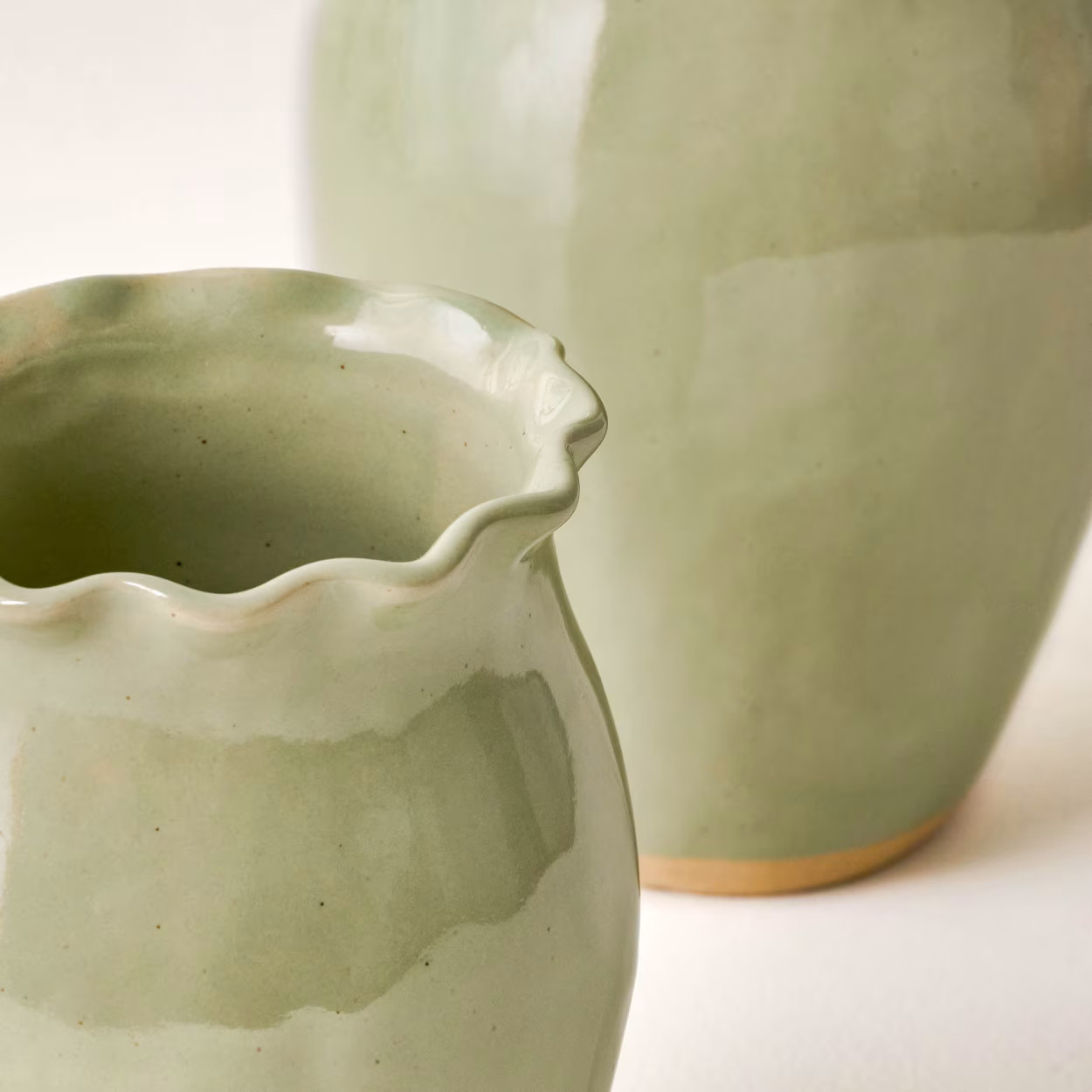 Nancy Green Scalloped Ceramic Vase | Magnolia