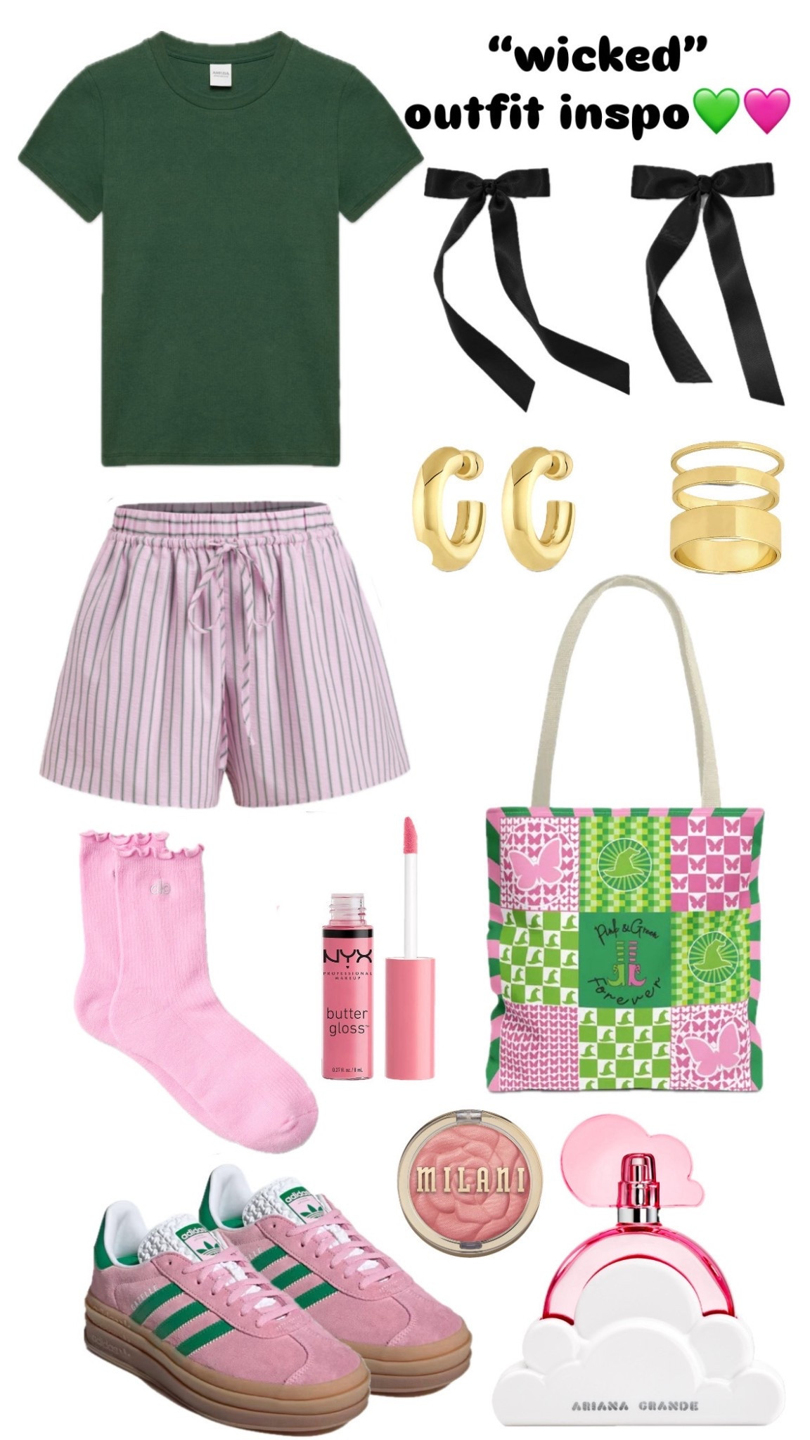 ✨ “Wicked” outfit inspo 💚💗 mixing a little Elphaba & Glinda energy 💅 comfy, cute, and perfect for casual days! obsessed with these color combos + girly details 🎀
#OutfitInspo #WickedStyle #LTKfashion #LTKfinds #LTKoutfit #LTKshoecrush #AffordableFashion #StyleInspo #OOTD #LTKunder50 #GirlyStyle #GreenAndPink #WickedAesthetic

#LTKItBag #LTKFindsUnder50 #LTKStyleTip
