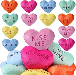 12 Pcs Valentine's Day Plush Conversation Heart Pillow Toy 5 Inch Love Heart Shaped Pillow Stuffe... | Amazon (US)