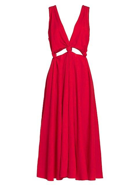 Red Cut-Out Midi Dress | Saks Fifth Avenue