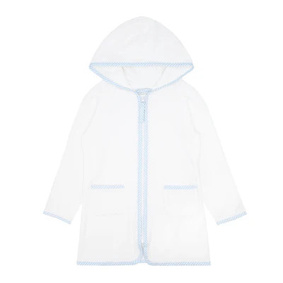 unisex white french terry hooded coverup | minnow