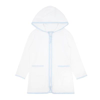 unisex white french terry hooded coverup | minnow