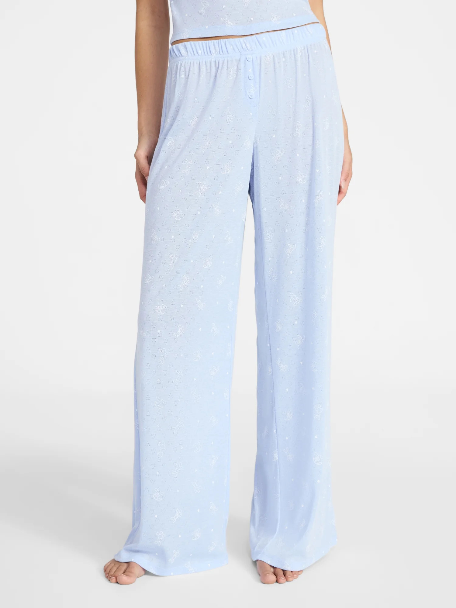 No Boundaries Sleep Pointelle Knit Pants, Women’s XXS-3X | Walmart (US)