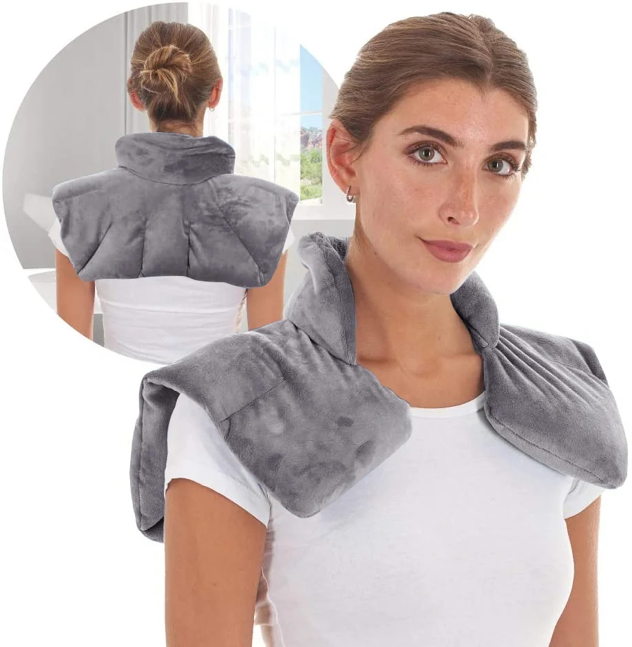 Microwavable Heating Pad for Neck and Shoulders - Weighted Hot & Cold Plush Wrap Pad, Deep Pressu... | Walmart (US)