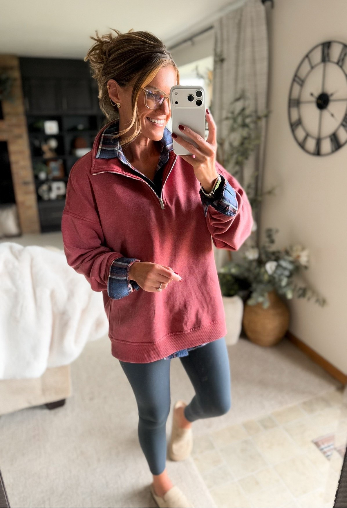 These men section finds exceeding my expectations. 
Pullover/ medium
Button down/ small
Leggings/ medium

#LTKSeasonal #LTKOver40 #LTKootd