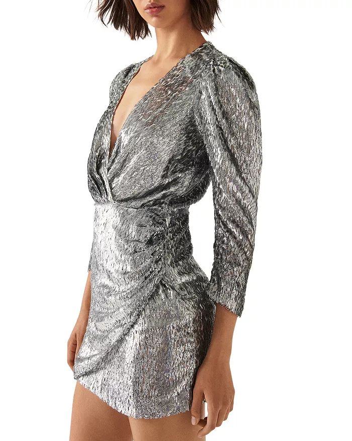 Divina Flocked Metallic Mini Dress | Bloomingdale's (US)