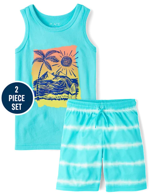 Boys Beach Scene 2-Piece Outfit Set - blue | The Children's Place