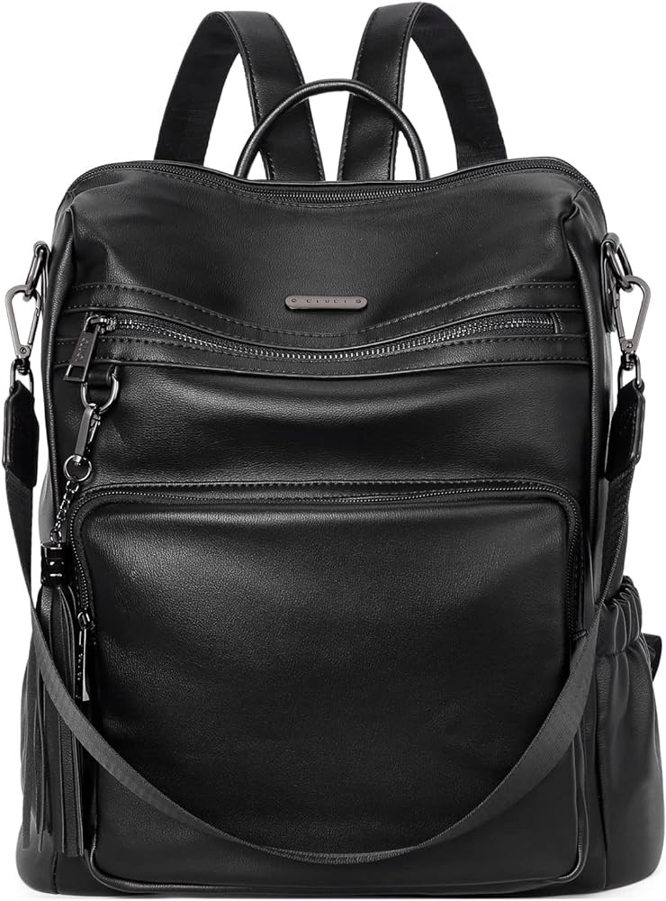 CLUCI Backpack Purse for Women Black Backpack Leather Large Travel Fashion Designer Convertible L... | Amazon (US)