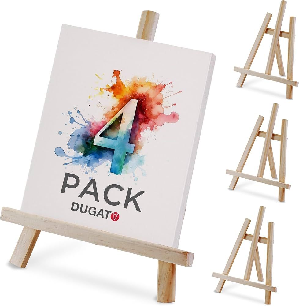 DUGATO Tabletop Easels 11 inches for Painting Canvas - Set of 4 Wood Display Easels - Art Craft P... | Amazon (US)