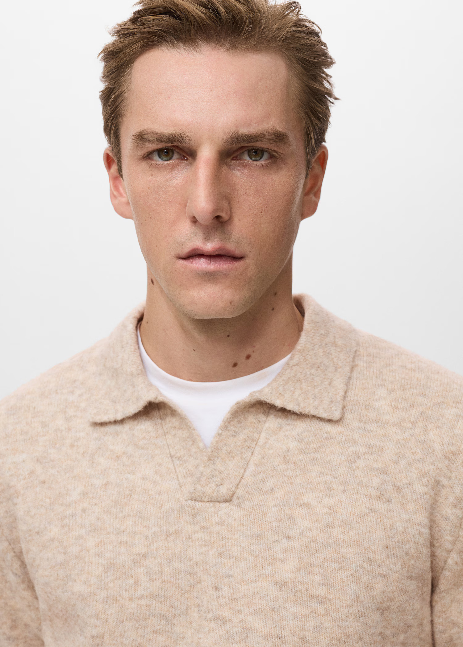 Knitted wool blend polo sweater | Mango (US/MX/AU)