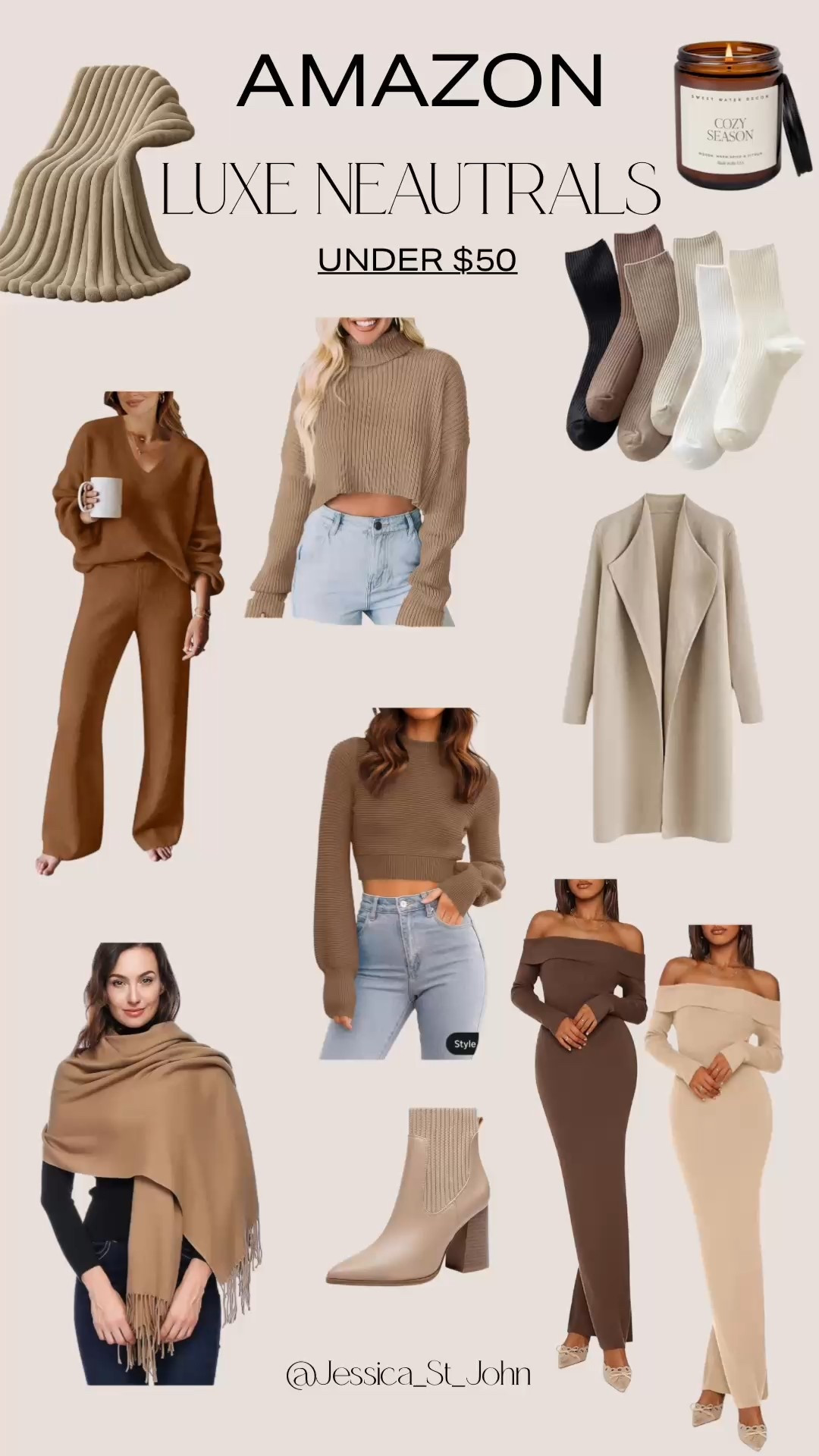 Amazon fall outfits • neutral sweaters • knit sets • minimal chic • affordable luxe finds

#LTKFindsUnder50 #LTKStyleTip #LTKHome