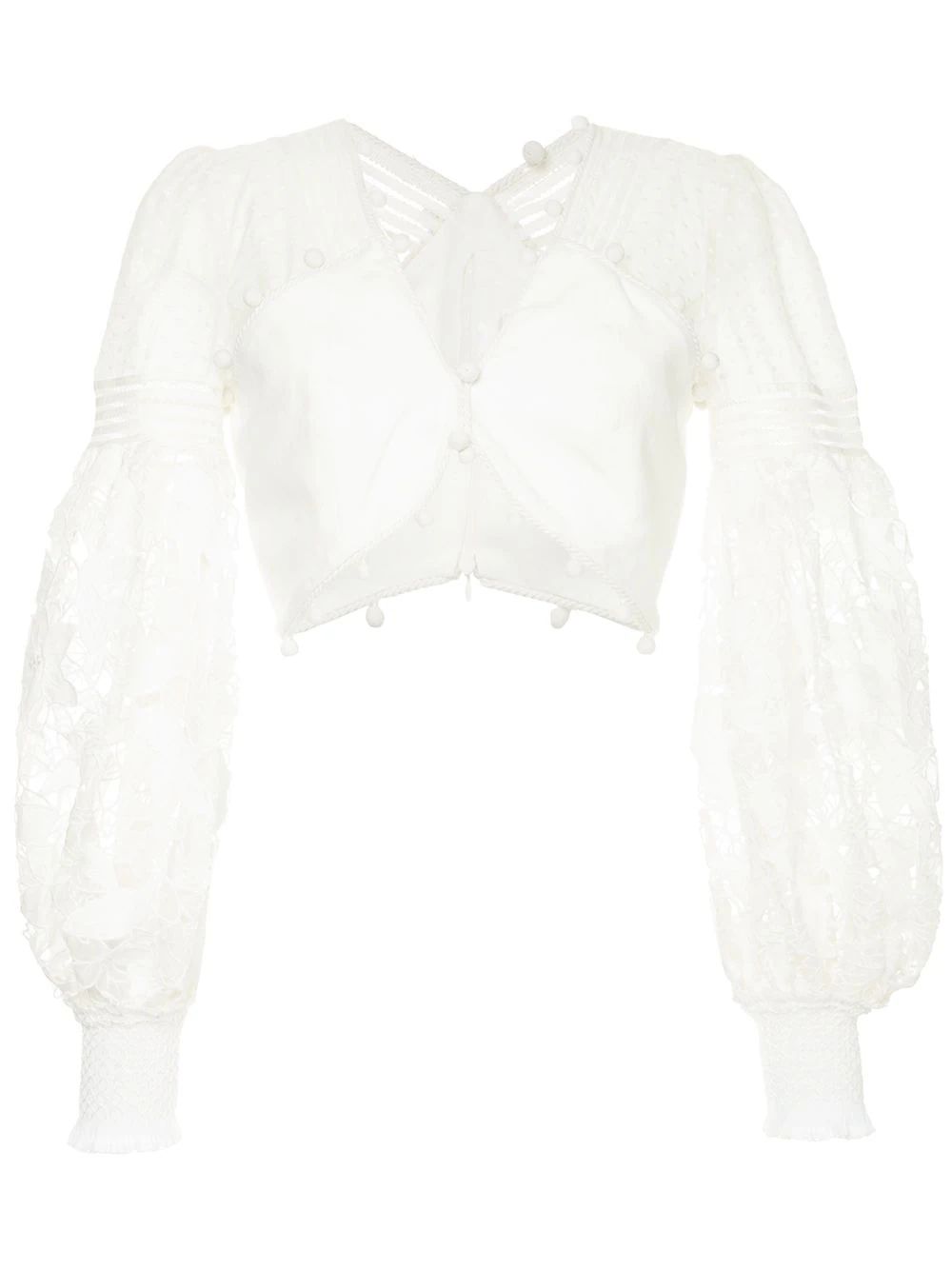 Zimmermann pompom embellished top - White | FarFetch US