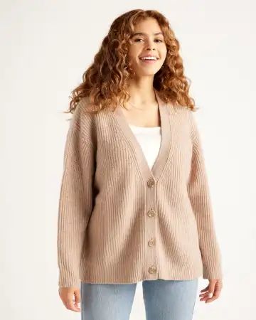 Mongolian Cashmere Boyfriend Cardigan Sweater | Quince