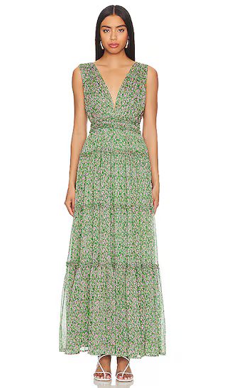 Edessa Dress in Green Pink Floral Wedding Guest Dress Floral Maxi Dress Floral Spring Dress Floral  | Revolve Clothing (Global)
