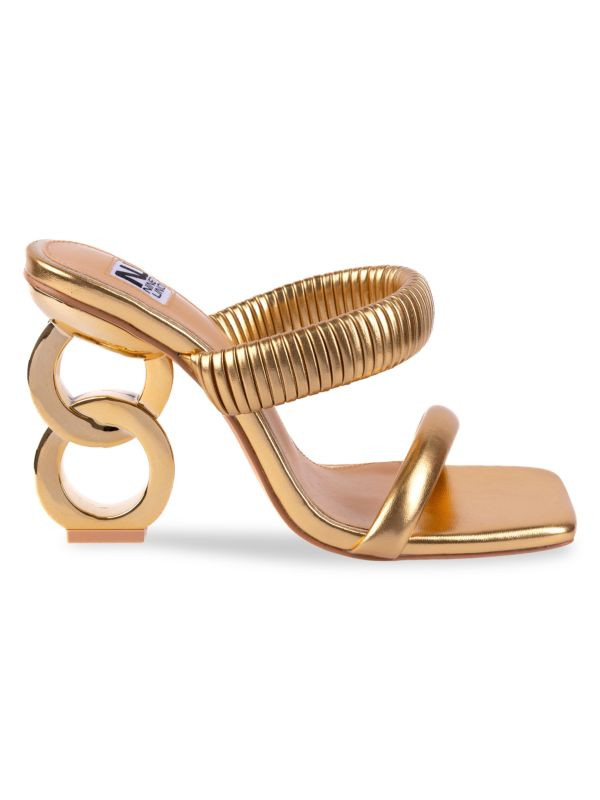 Raddle Circular Heel Pleated Sandals | Saks Fifth Avenue OFF 5TH