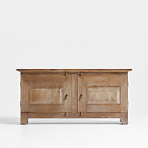 Basque 68" Weathered Light Brown Solid Wood Credenza + Reviews | Crate & Barrel | Crate & Barrel