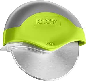 Kitchy Pizza Cutter Wheel with Protective Blade Cover, Ergonomic Pizza Slicer (Green) | Amazon (US)