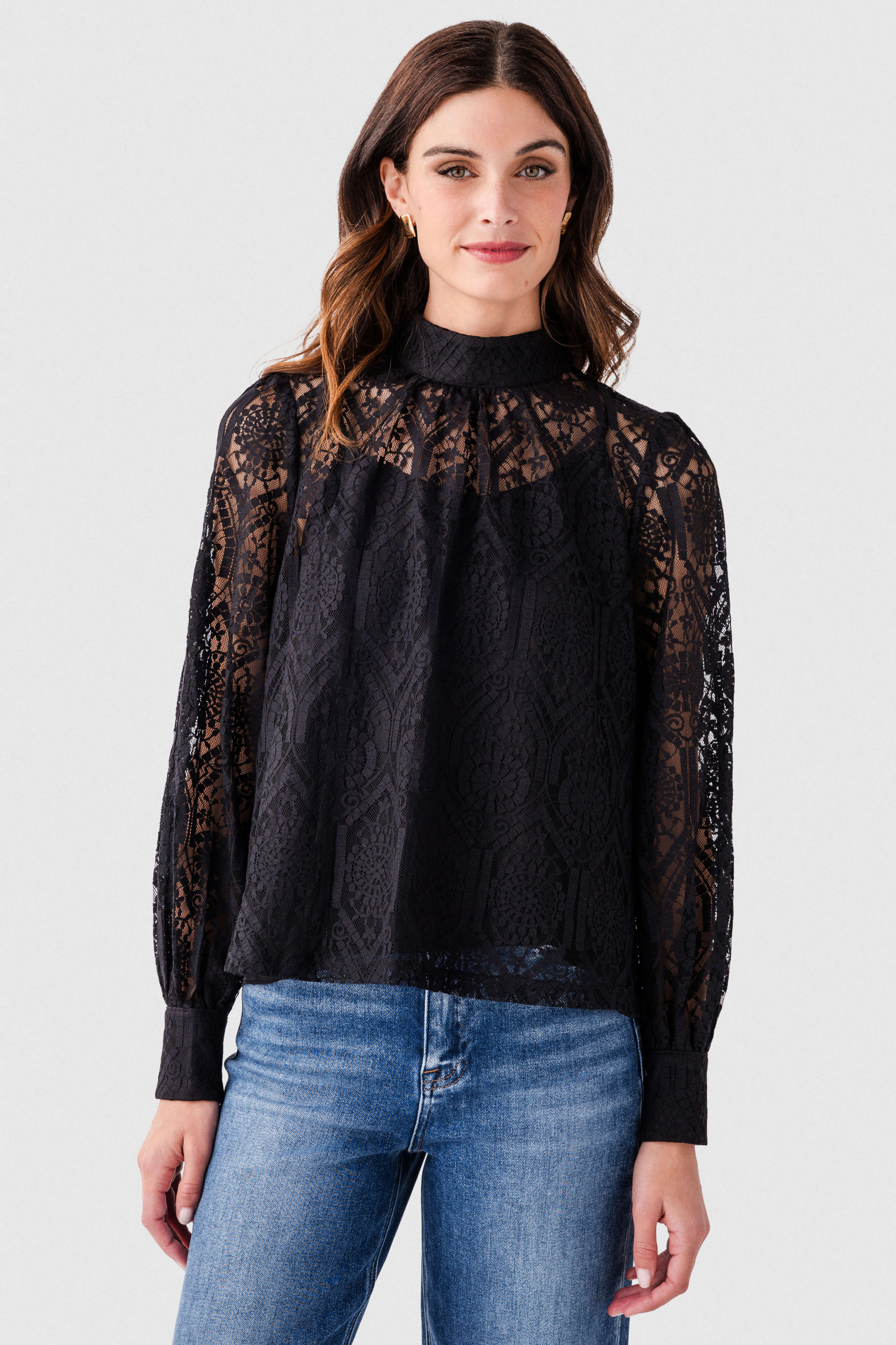Fate High Neck Lace Top | Social Threads