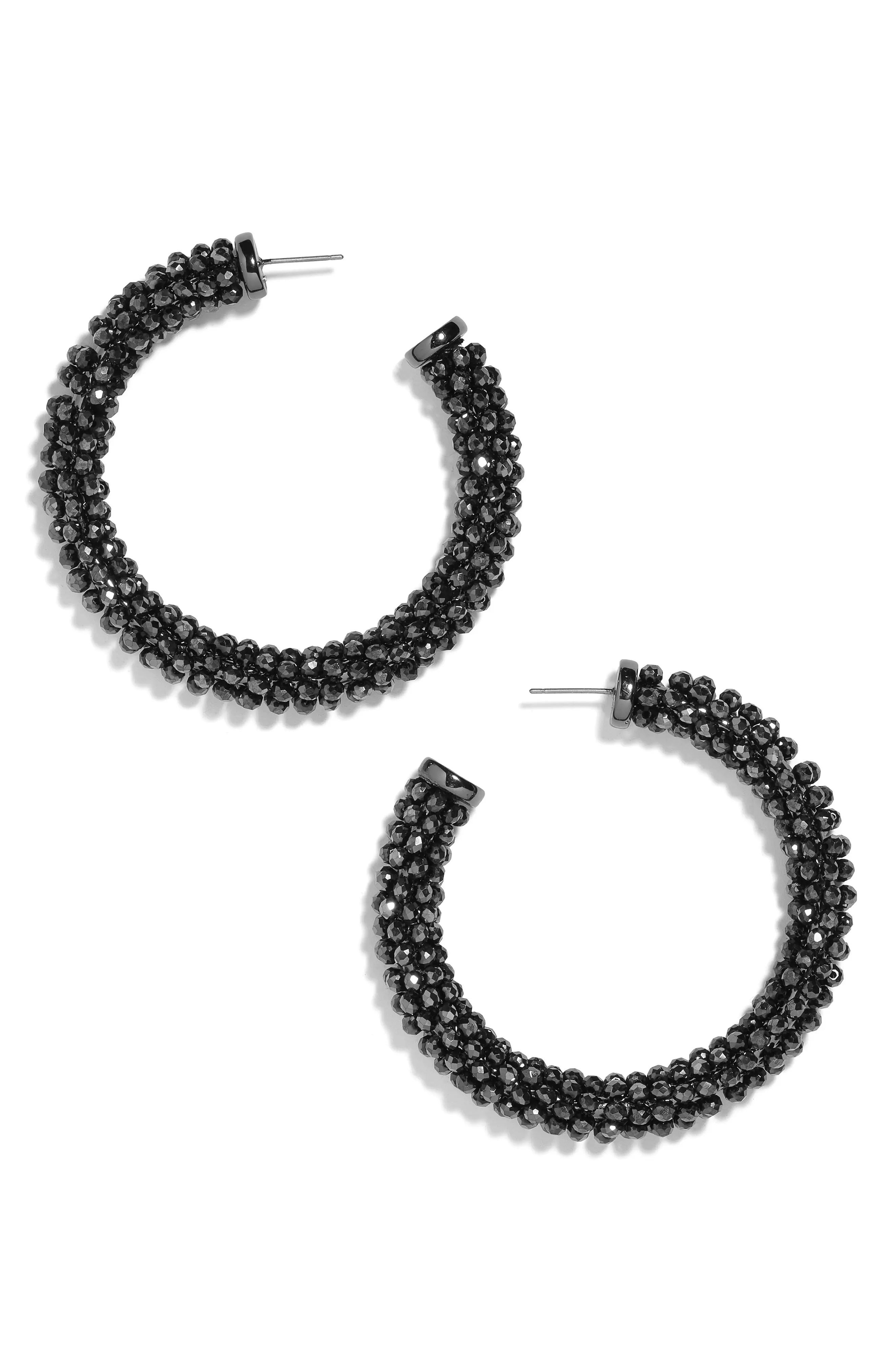 BaubleBar Faceted Beaded Hoop Earrings | Nordstrom