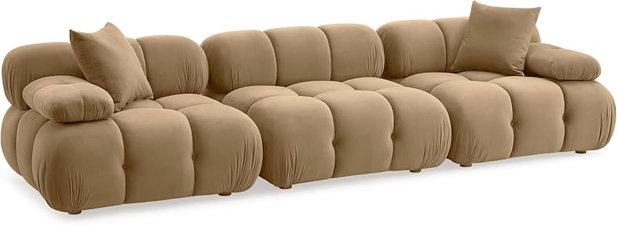 Tov Furniture Calliope Cafe Au Lait Performance Velvet Modular Sofa (Velvet, Brown) | Amazon (US)