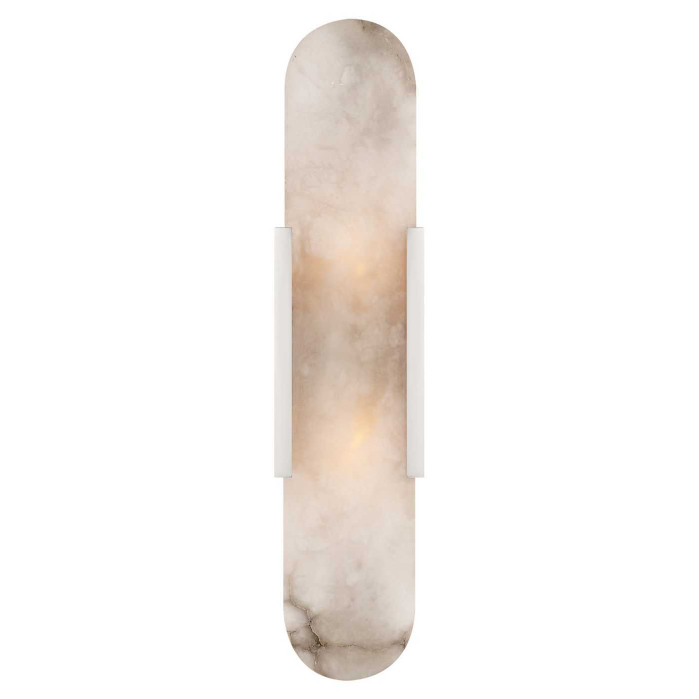 Visual Comfort Melange Modern Classic Polished Nickel Alabaster Elongated Sconce | Kathy Kuo Home
