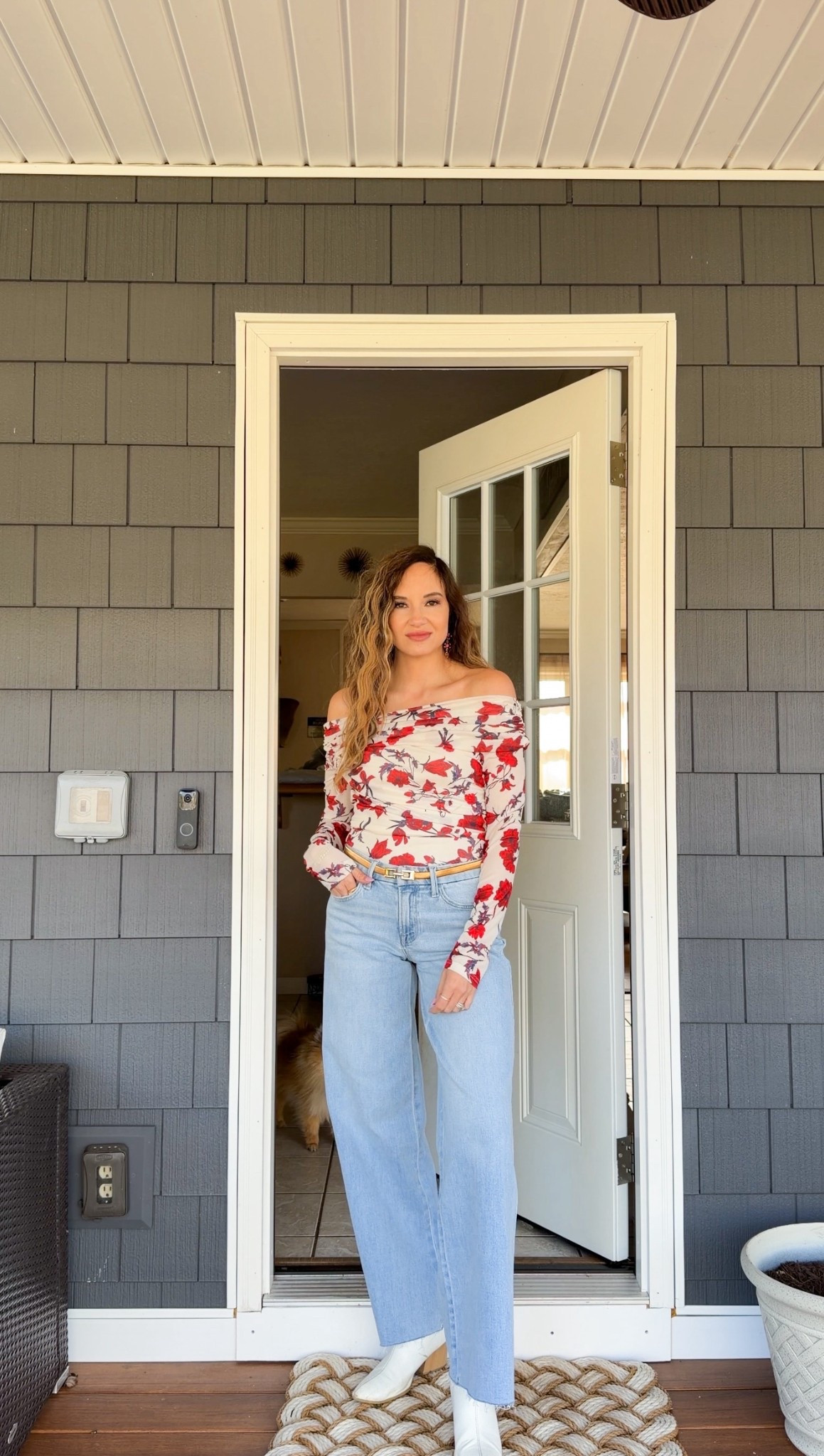 Effortless everyday outfit 🤍

This off-the-shoulder floral top paired with wide-leg jeans is such an easy, flattering combo for date night, brunch, or everyday wear. Both pieces are from VICI Collection and are so comfortable yet polished.

Use code NICKIESAVE30 to save 30% ✨ 

#LTKValentine #LTKootd #LTKgrwm
