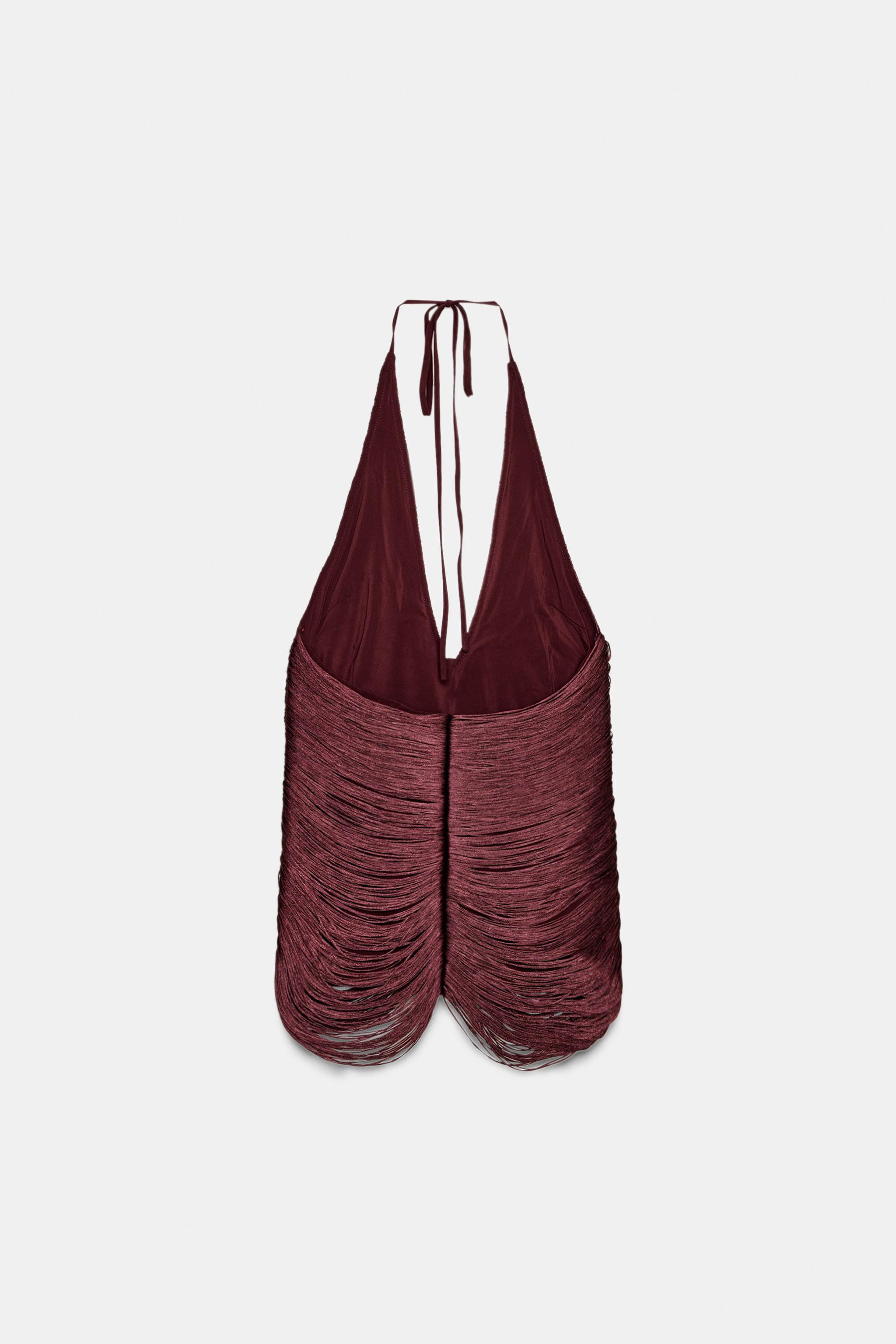 FRINGE HALTER TOP | Zara Canada