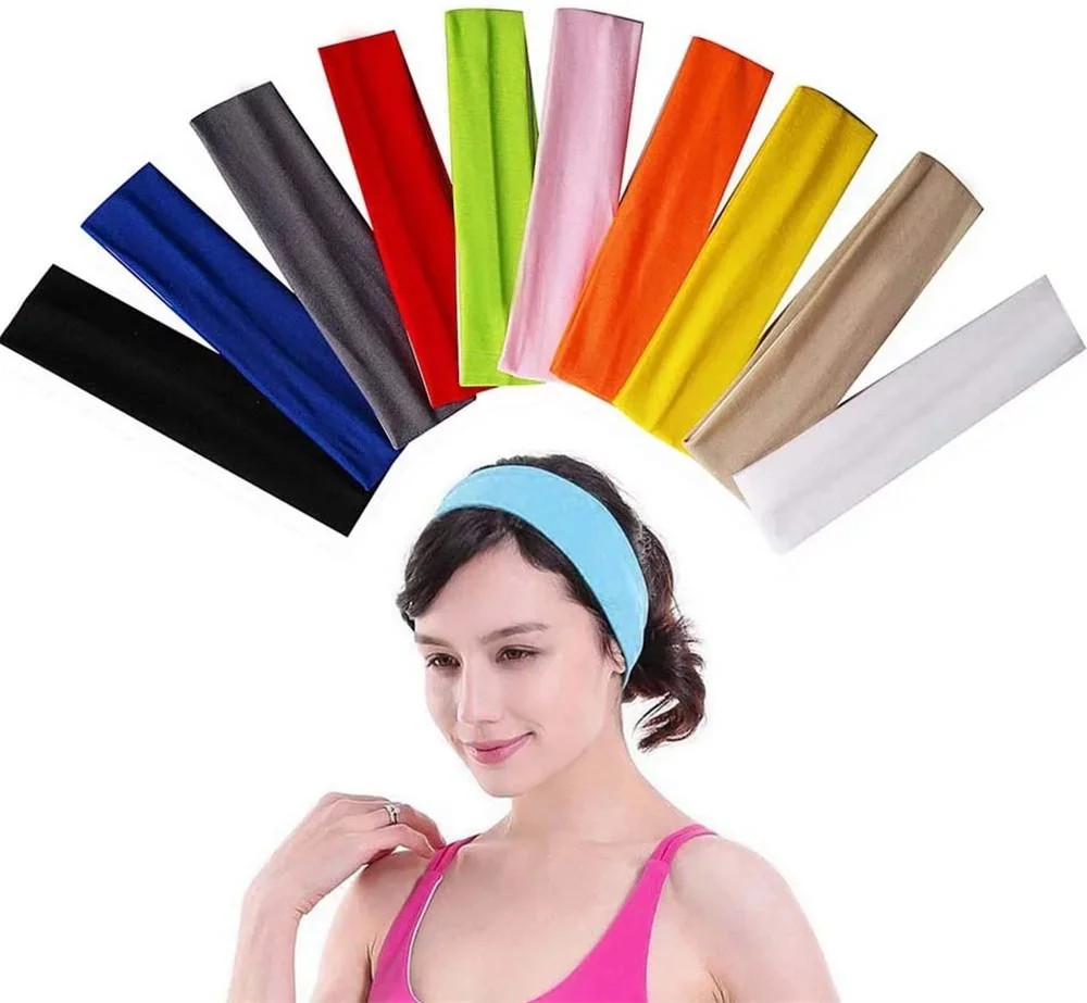 10 Pcs Yoga Headband Stretchy Headband Cotton Elastic Mixed Colors Ballet Hairband Sports Head Ba... | Walmart (US)