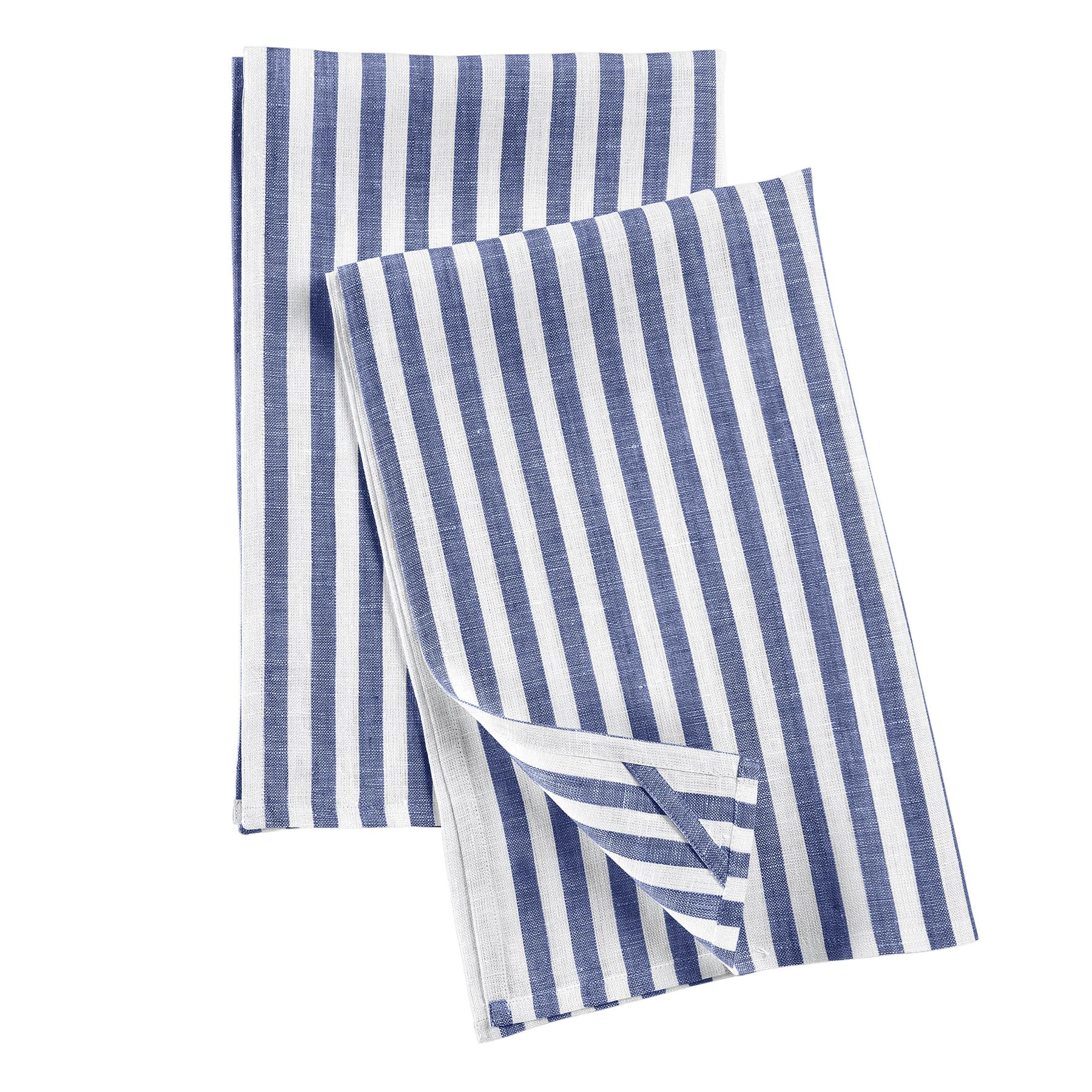 Solino Home Linen Kitchen Towels Set of 2 - Navy and White 17 x 26 Inch - 100% Pure Linen Amalfi ... | Amazon (US)