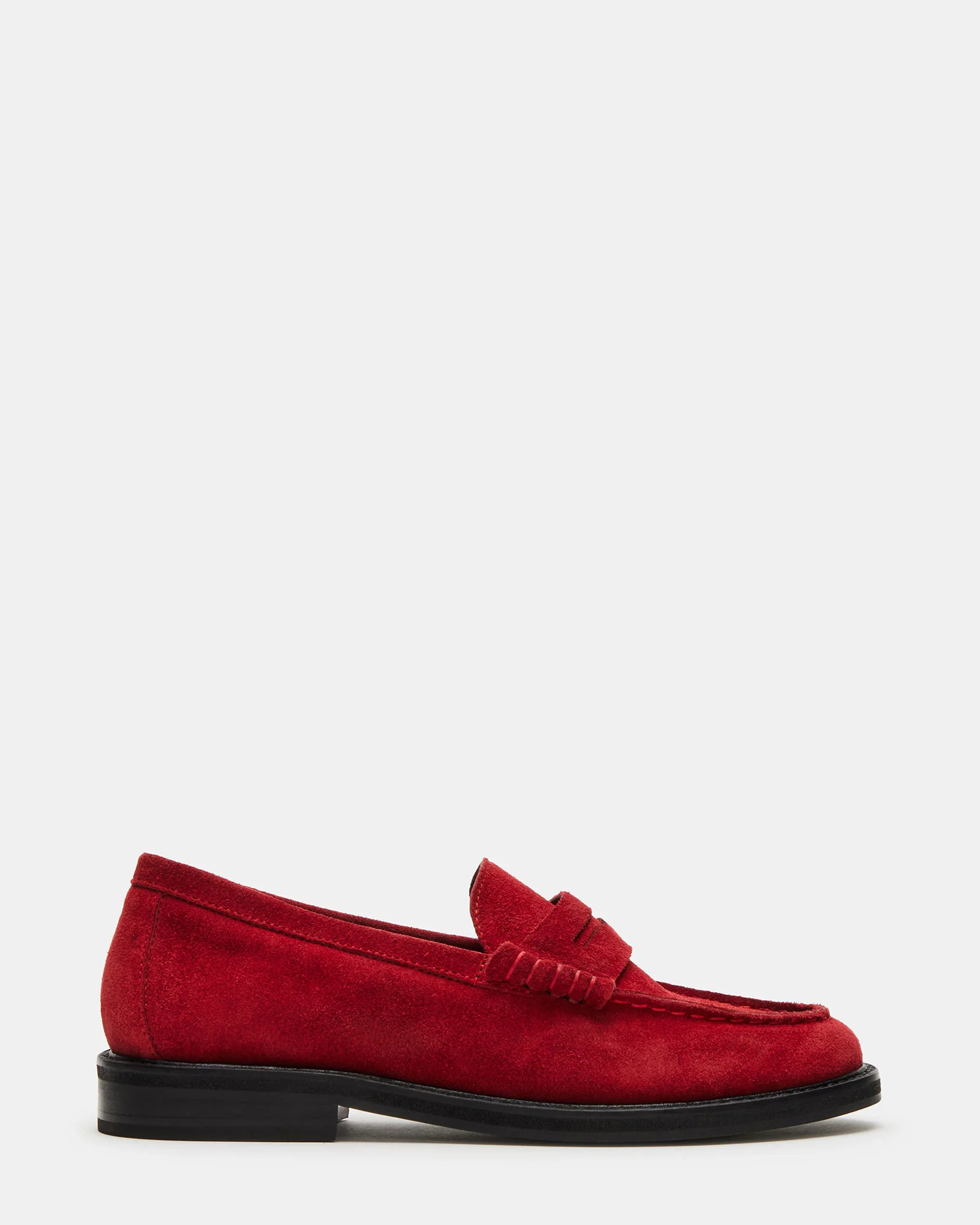 MADISON Red Suede Women's Penny Loafer | Steve Madden (US)