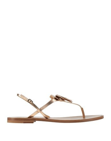 Santoni Woman Thong sandal Gold Size 9.5 Leather | YOOX (US)