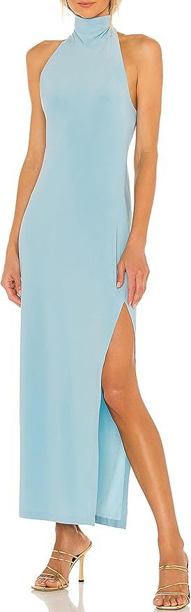 Women's Halter Neck Backless Maxi Dress Sexy Side Slit Prom Dress Elegant Bodycon Formal Evening ... | Amazon (US)