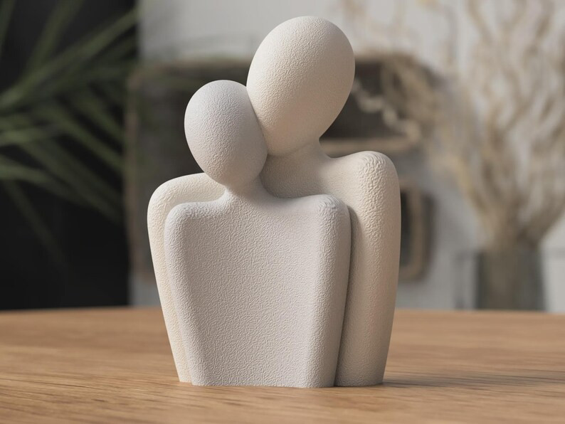 Valentine's Day Statue - 3D Printed Romantic Sculpture for Couples - Minimalist Couple Art - Hand... | Etsy (US)