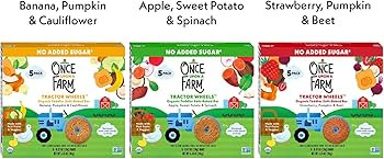 Once Upon a Farm Organic Baby & Toddler Snack Sampler, Puffs, Coconut Melts, Tractor Wheels, Made... | Amazon (US)
