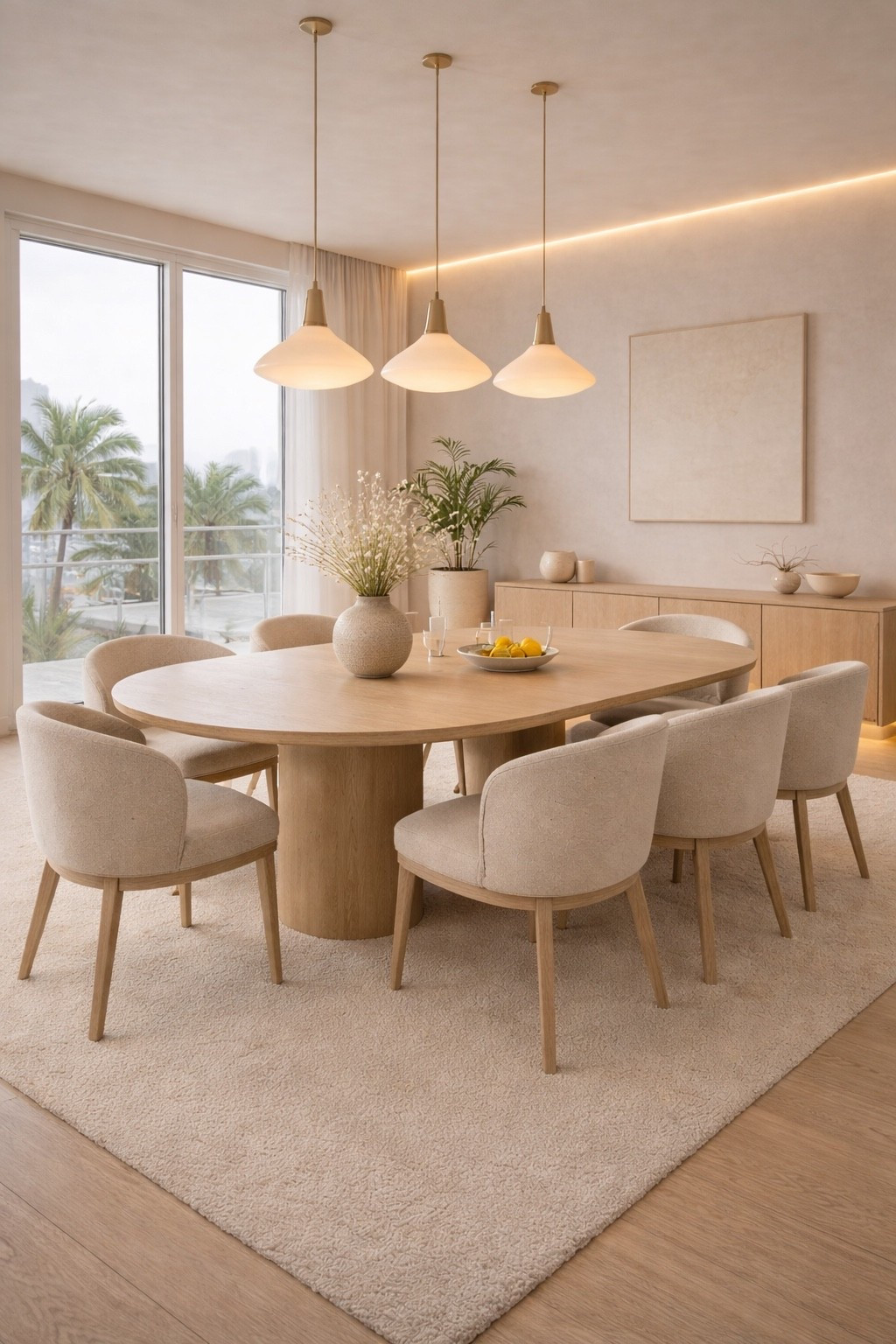 Contemporary dining room design in warm beige and neutral tones.
Modern dining table with upholstered chairs, soft lighting, and a calm luxury aesthetic.
Perfect inspiration for modern dining rooms, neutral interiors, and elegant home design.

#diningroomdesign
#moderndiningroom
#diningtable
#neutralinterior
#beigeinterior
#moderninterior
#luxuryinterior
#contemporaryhome
#interiorinspo
#homedecorideas
#modernhome
#diningroominspo

#LTKHome #LTKSaleAlert