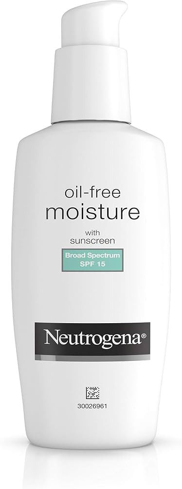 Neutrogena Oil-Free Daily Long Lasting Facial Moisturizer & Neck Cream with SPF 15 Sunscreen & Gl... | Amazon (US)